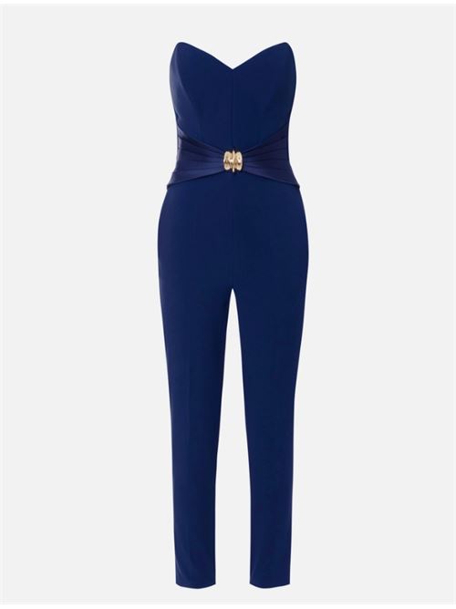 JUMPSUIT WITH MACRO BOW ELISABETTA FRANCHI | TU03951E2DC8 oltremare